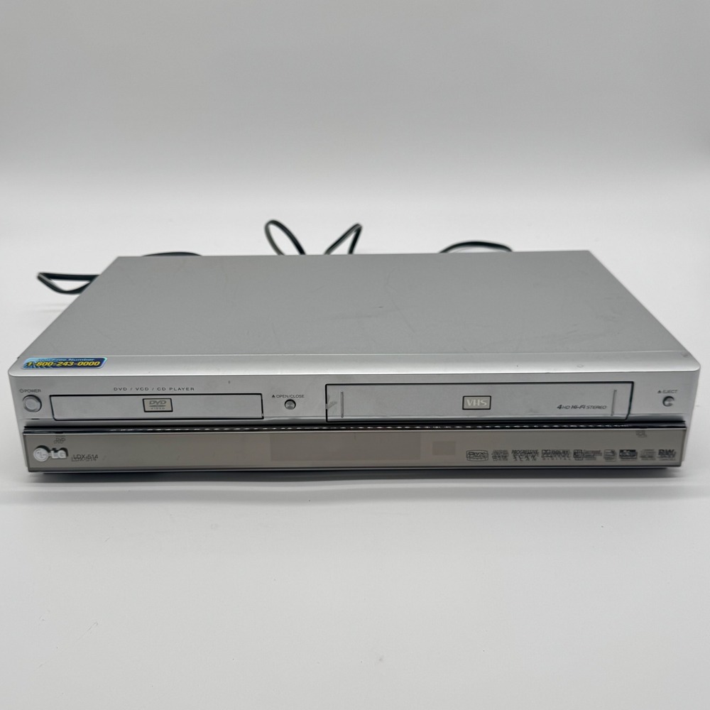 LG LDA-514 DVD VCR Combo Player HDMI 4 Head Hi-Fi Stereo Silver 2005 Working